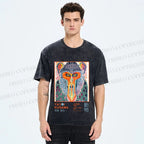 Unisex Yayoi Kusama Monkey Printed Washed Tee
