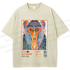 Unisex Yayoi Kusama Monkey Printed Washed Tee