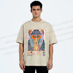 Unisex Yayoi Kusama Monkey Printed Washed Tee