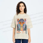 Unisex Yayoi Kusama Monkey Printed Washed Tee