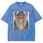 Unisex Yayoi Kusama Monkey Printed Washed Tee
