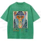 Unisex Yayoi Kusama Monkey Printed Washed Tee
