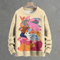Rabbits Art Crew Neck Sweater
