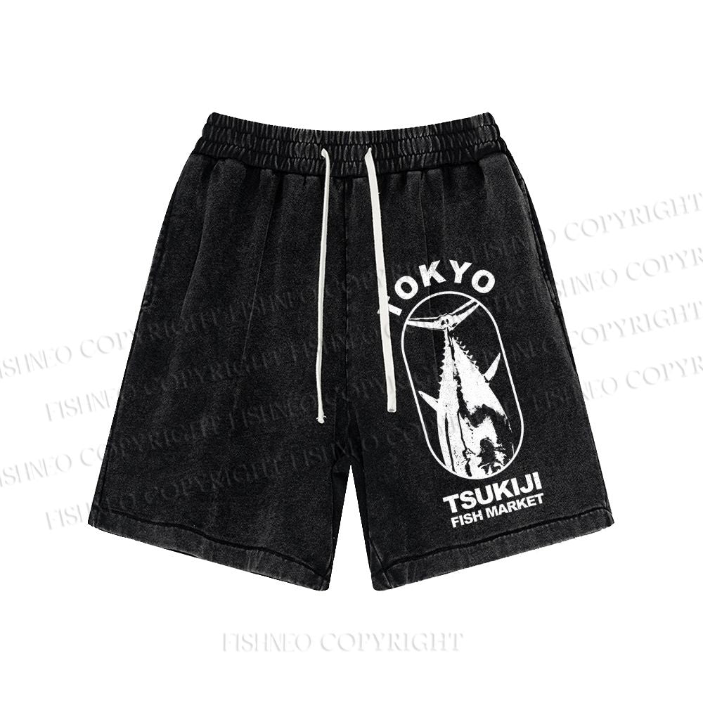 Unisex Tsukiji Fish Market Washed Shorts
