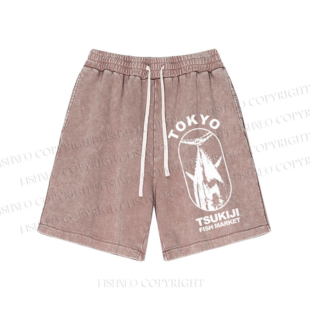 Unisex Tsukiji Fish Market Washed Shorts