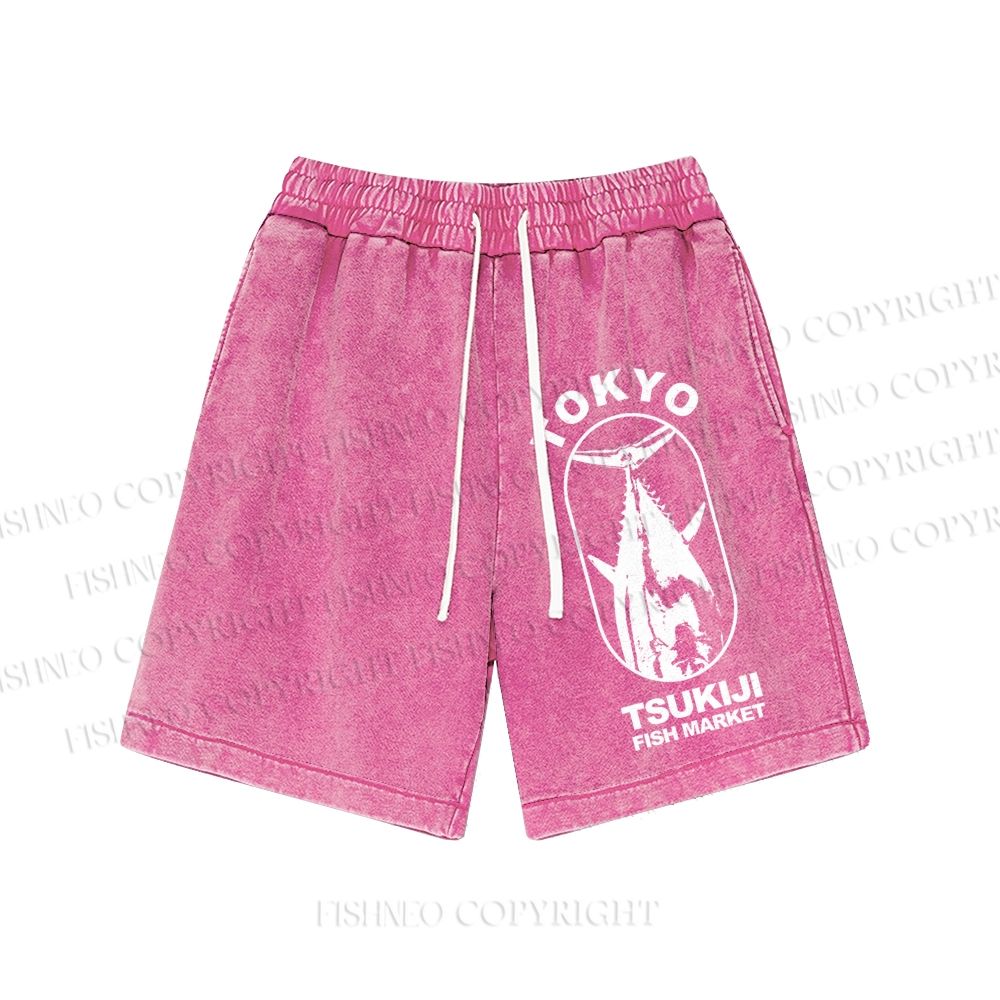 Unisex Tsukiji Fish Market Washed Shorts