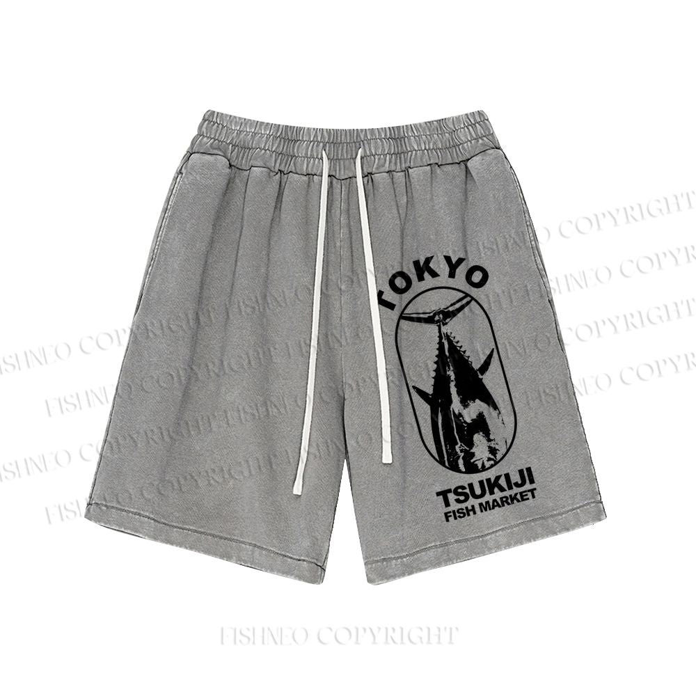 Unisex Tsukiji Fish Market Washed Shorts