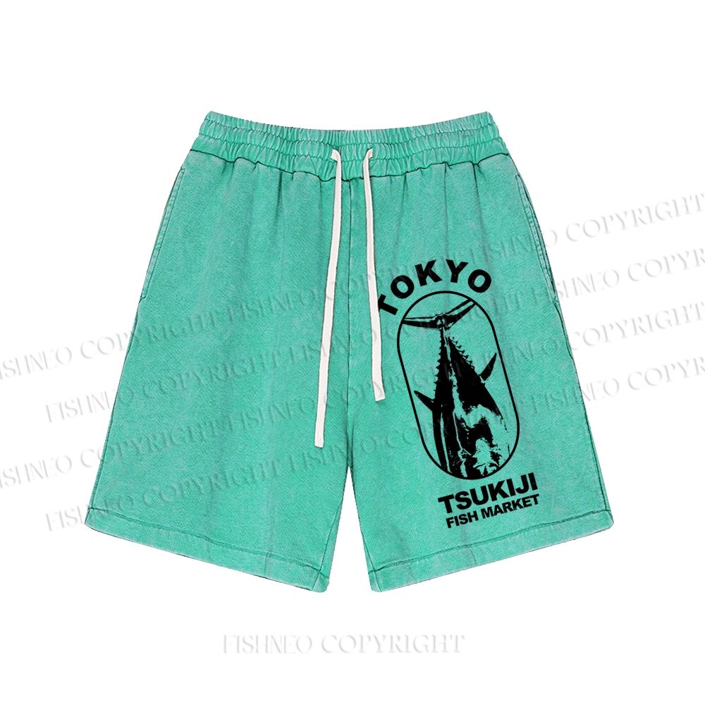 Unisex Tsukiji Fish Market Washed Shorts
