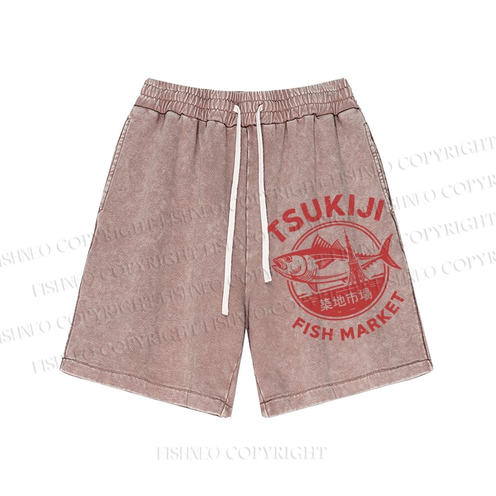 Unisex Tsukiji Fish Market Washed Shorts