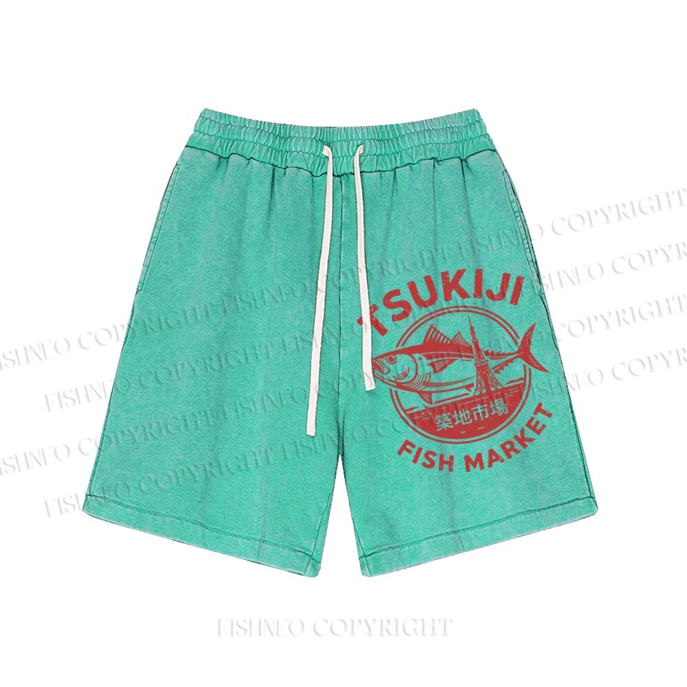 Unisex Tsukiji Fish Market Washed Shorts