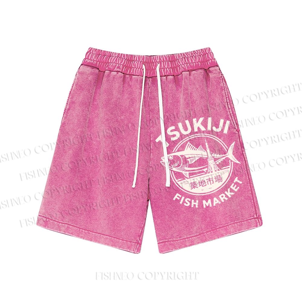 Unisex Tsukiji Fish Market Washed Shorts