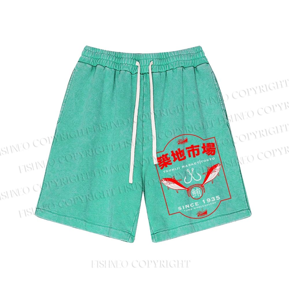 Unisex Tsukiji Fish Market Washed Shorts