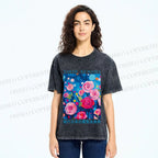 Unisex Yayoi Kusama Rose Printed Washed Tee