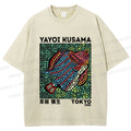 Unisex Yayoi Kusama Fish With Dots Printed Washed Tee