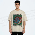 Unisex Yayoi Kusama Fish With Dots Printed Washed Tee
