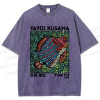 Unisex Yayoi Kusama Fish With Dots Printed Washed Tee