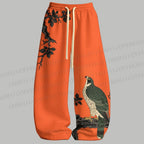 Men's Japanese Ukiyo-e Bird Tank top  & Elasticated Trousers Two-Piece Set