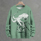 Vintage Green Octopus Crew Neck Sweater