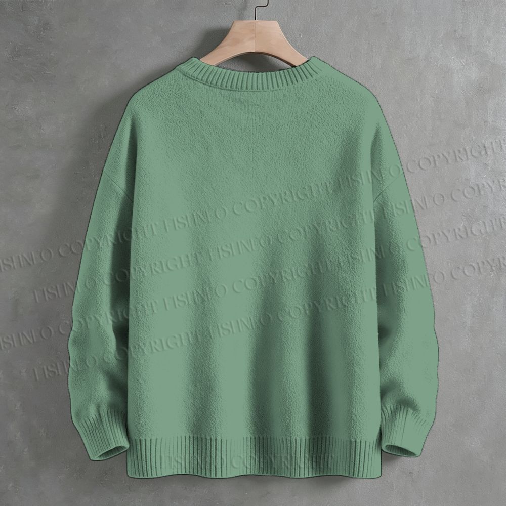 Vintage Green Octopus Crew Neck Sweater