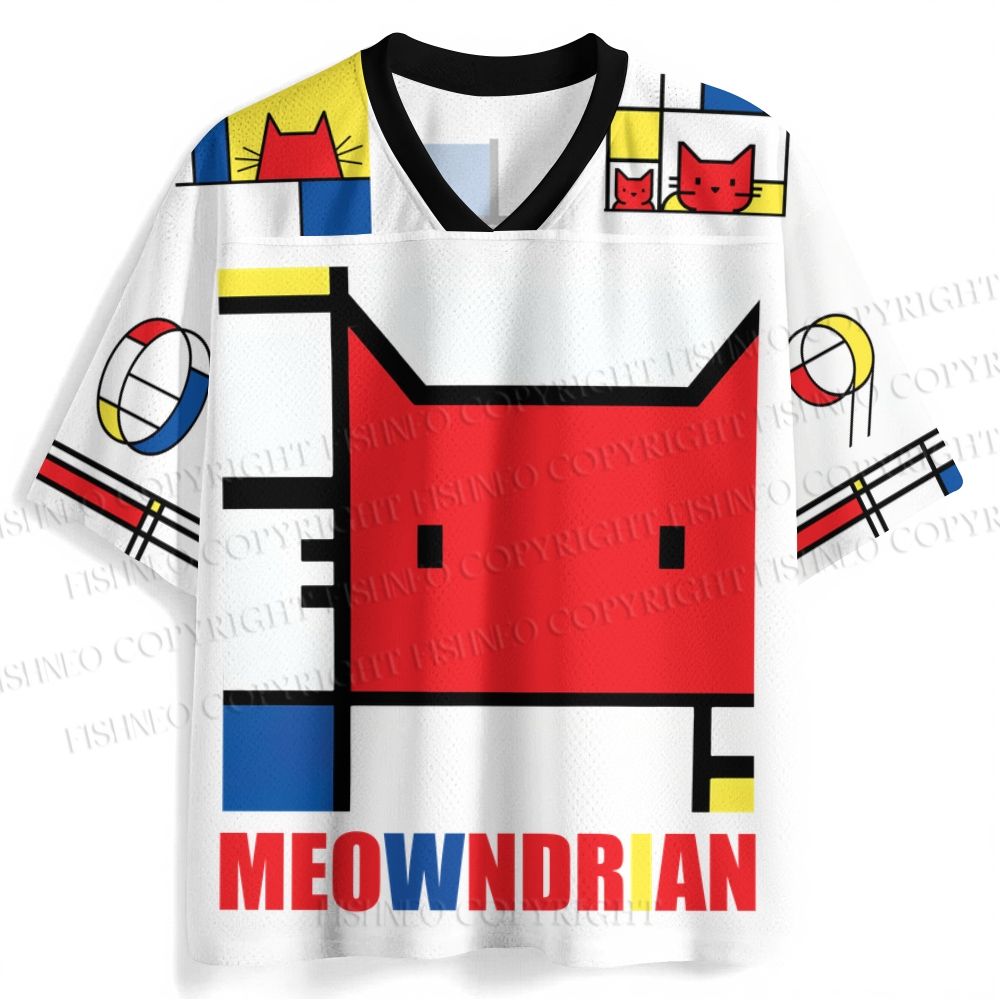 Mondrian Cat Printed Jersey Shirts