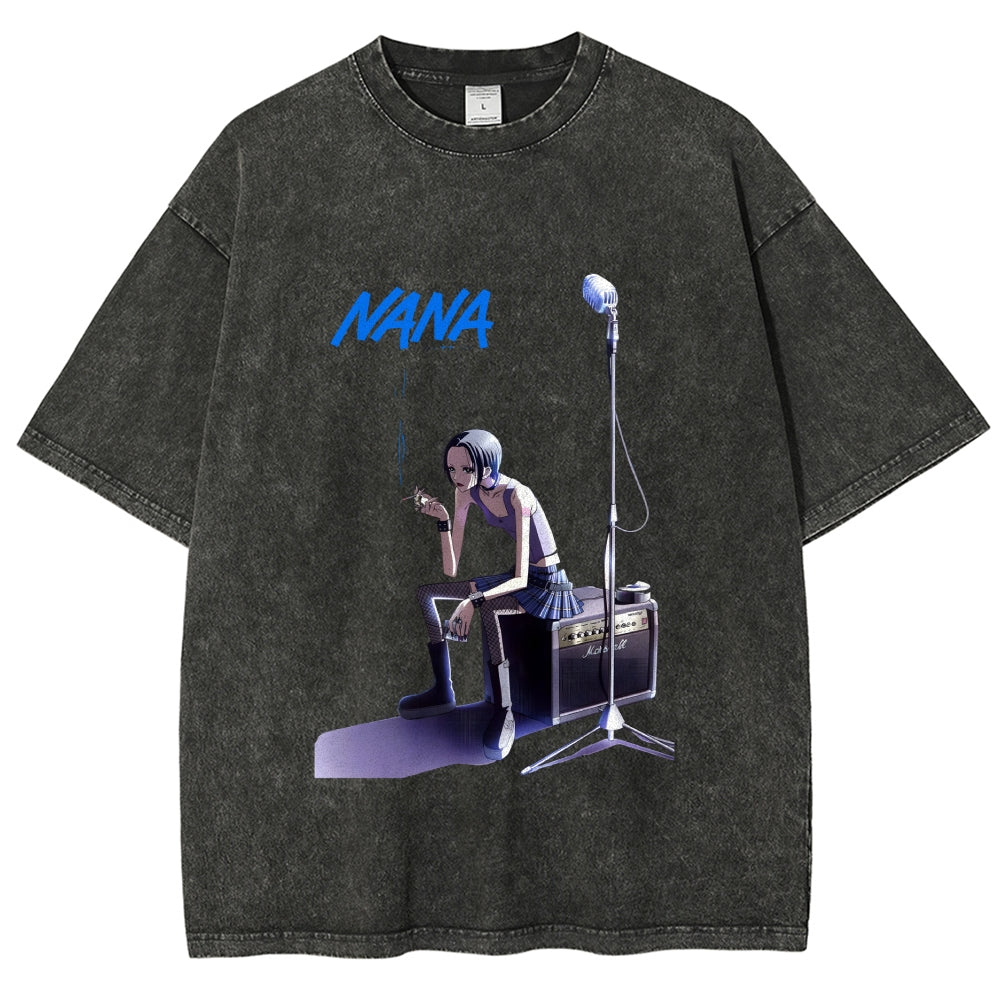 Nana Smoking Girl Washed T-Shirt