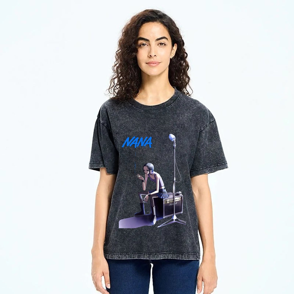 Nana Smoking Girl Washed T-Shirt