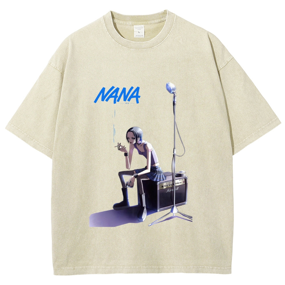 Nana Smoking Girl Washed T-Shirt