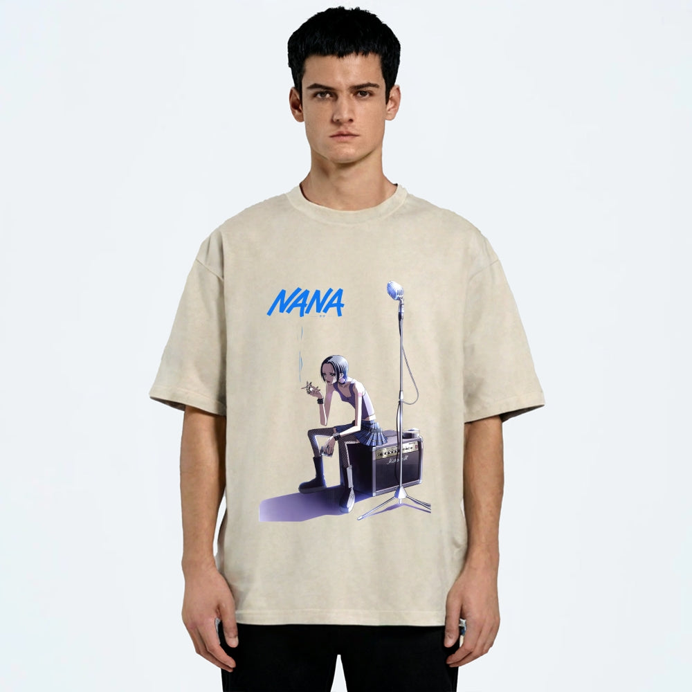 Nana Smoking Girl Washed T-Shirt