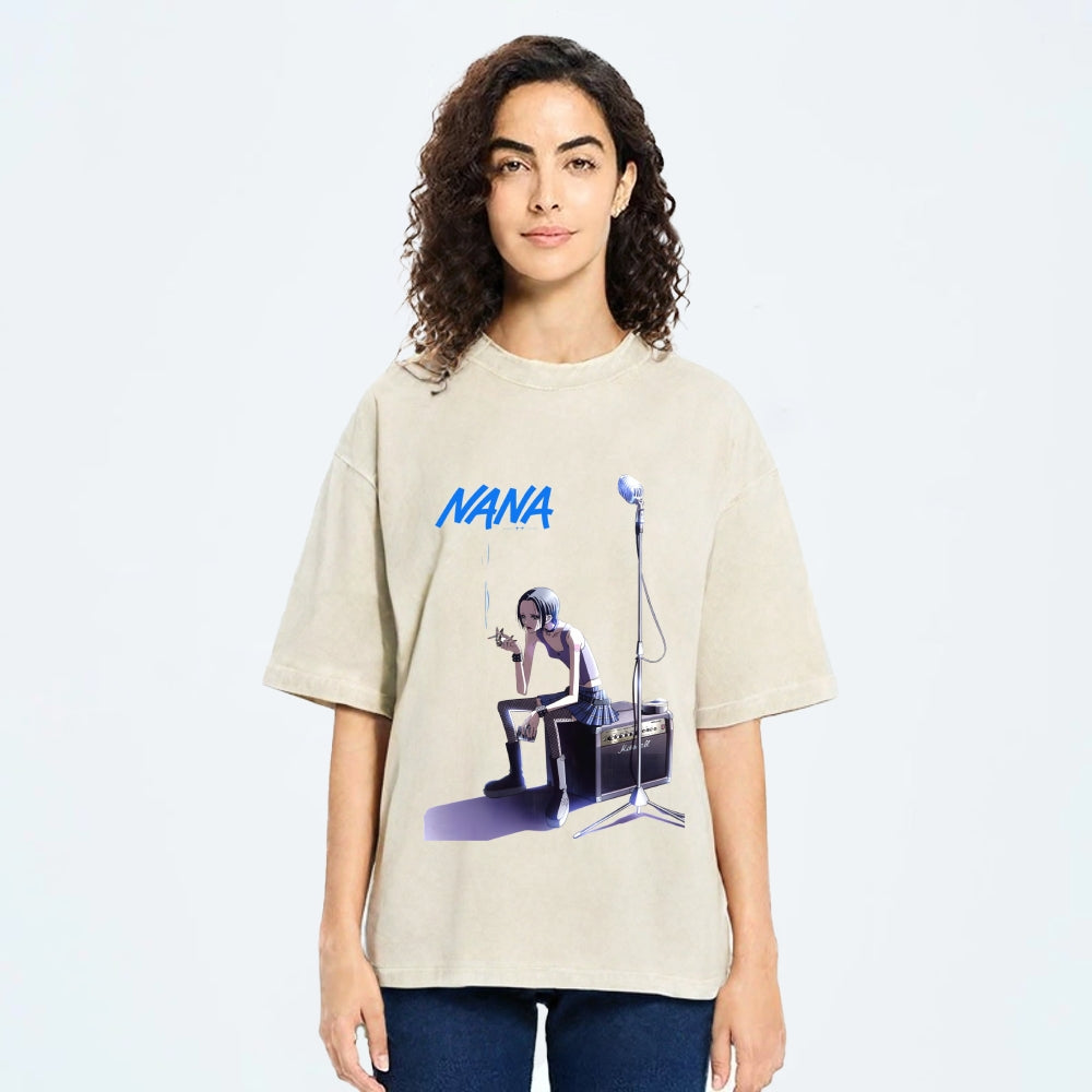 Nana Smoking Girl Washed T-Shirt