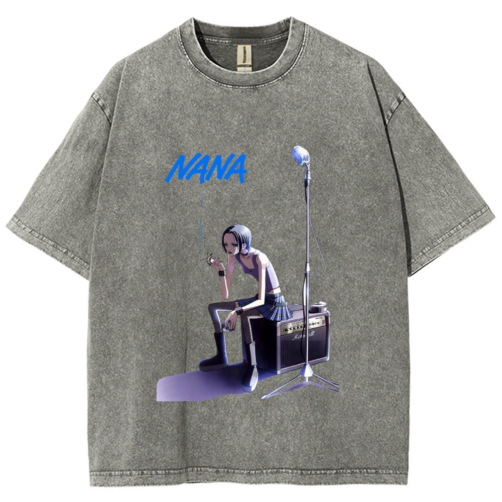Nana Smoking Girl Washed T-Shirt