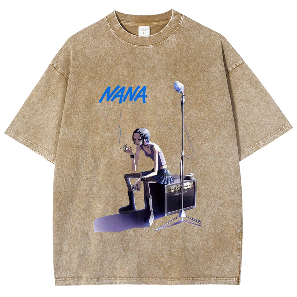 Nana Smoking Girl Washed T-Shirt