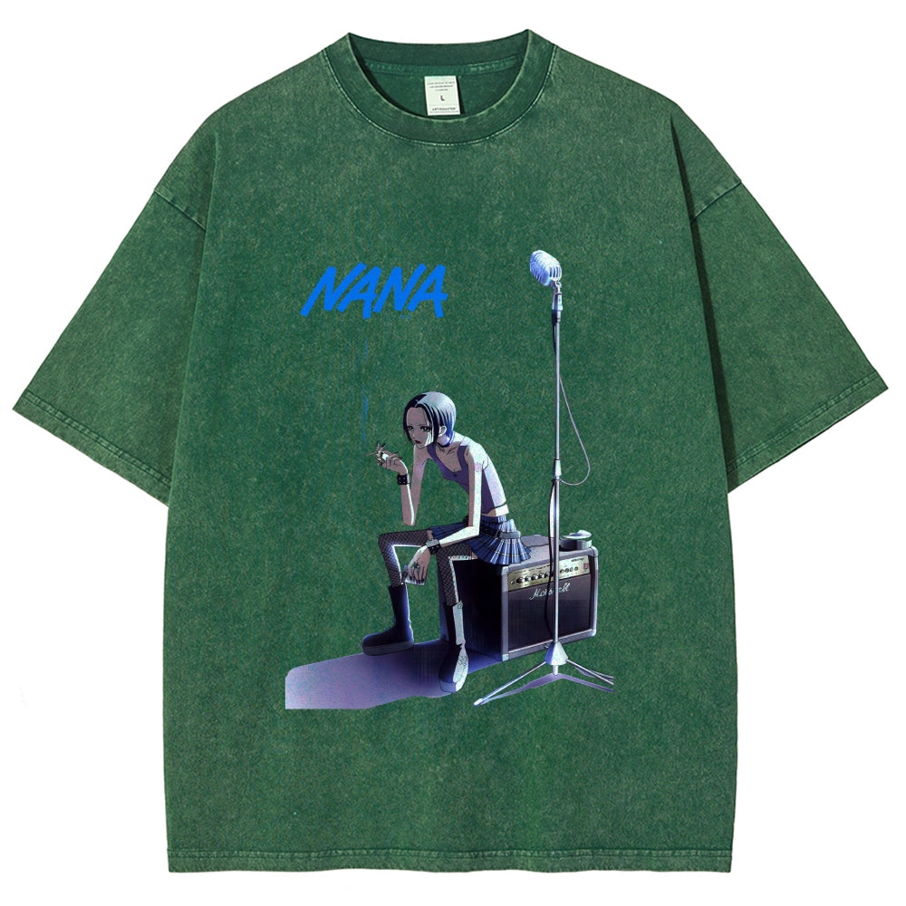 Nana Smoking Girl Washed T-Shirt