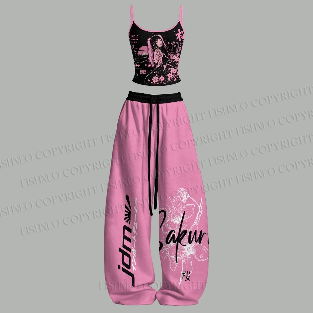 Sakura JDM Racing Top & Elasticated Trousers Two-Piece Set