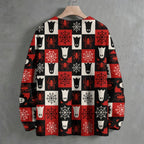 Spooky Grid Crew Neck Sweater