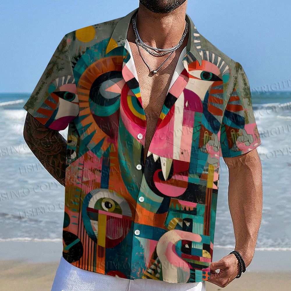 Abstract Art Goat Printed Hawaiian Shirt