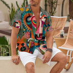 Abstract Art Goat Printed Hawaiian Shirt