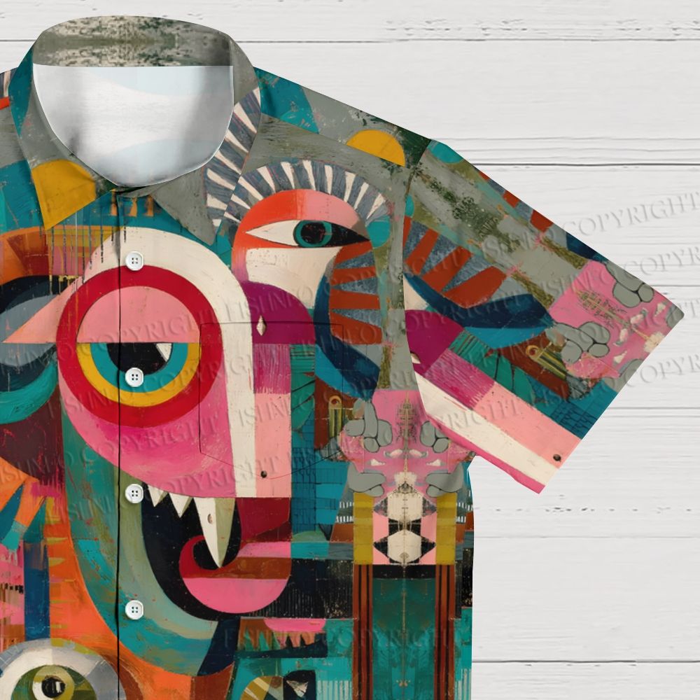Abstract Art Goat Printed Hawaiian Shirt
