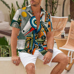 Abstract Geometric Unicorn Printed Hawaiian Shirt