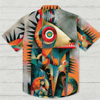 Abstract Geometric Monster Printed Hawaiian Shirt