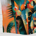 Abstract Geometric Monster Printed Hawaiian Shirt