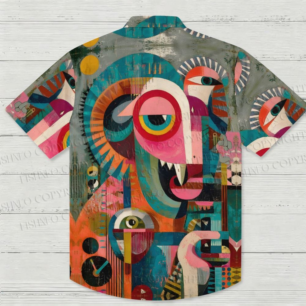 Abstract Art Goat Printed Hawaiian Shirt