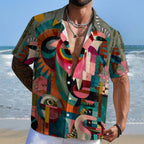 Abstract Art Goat Printed Hawaiian Shirt