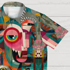 Abstract Art Goat Printed Hawaiian Shirt