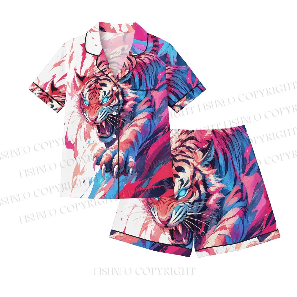 Wild Tiger in Fire Pajama sets