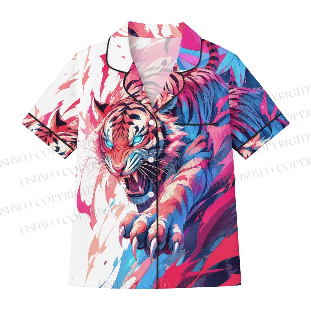 Wild Tiger in Fire Pajama sets