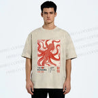 Unisex Yayoi Kusama Octopus Printed Washed Tee