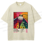 Unisex Yayoi Kusama Moth Printed Washed Tee