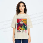 Unisex Yayoi Kusama Moth Printed Washed Tee