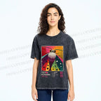 Unisex Yayoi Kusama Moth Printed Washed Tee