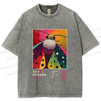 Unisex Yayoi Kusama Moth Printed Washed Tee